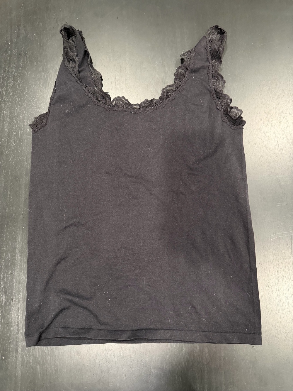 Essentials Black Lace-Trim Camisole